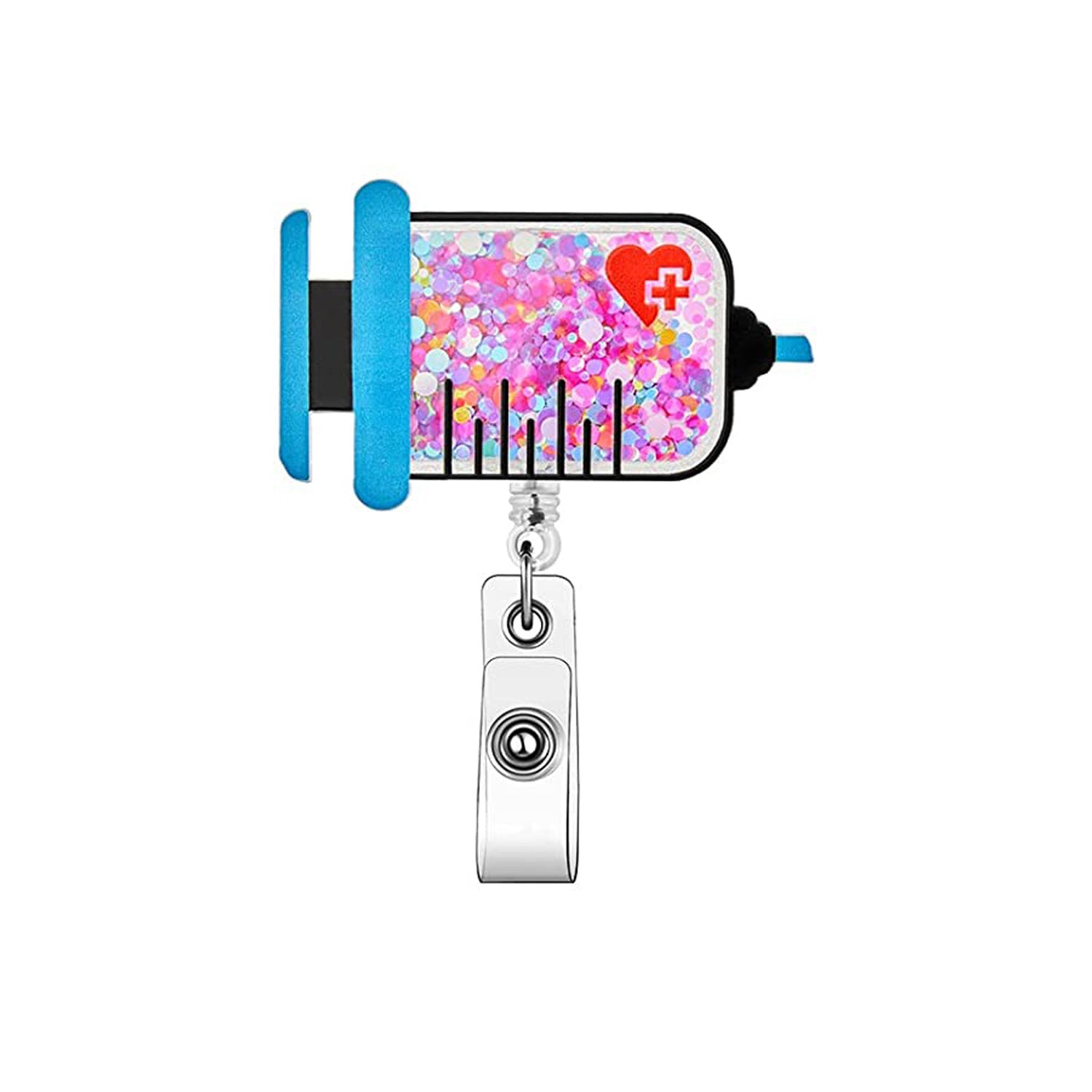 Wholesale Badge Reels Acrylic Quicksand Doctor Nurse Retractable Keychain